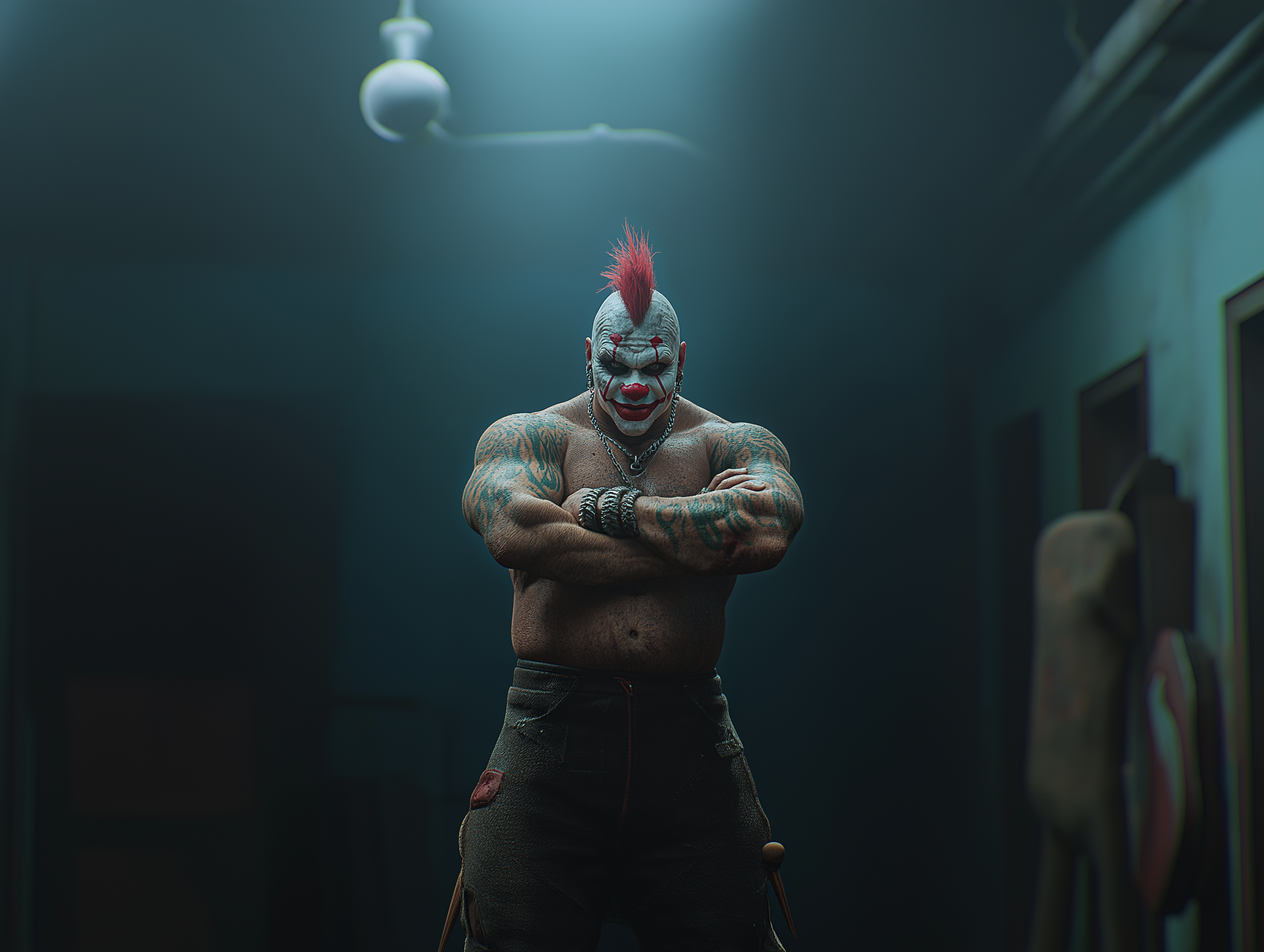 artgueta_a_punk_clown_standing_with_crossed_arms_and_a_mohawk_f_4d7ba1d7-b4f1-4475-91ac-9a21a26aad25
